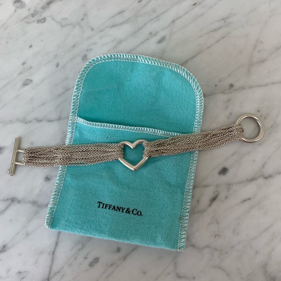 Tiffany silver multi chain heart bracelet RARE - Picture 2 of 4